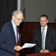 Newest Council Member Dr. Steven Croley (right) being sworn in by Judge Stephen F. Williams (left) of the U.S. Court of Appeals for the District of Columbia Circuit